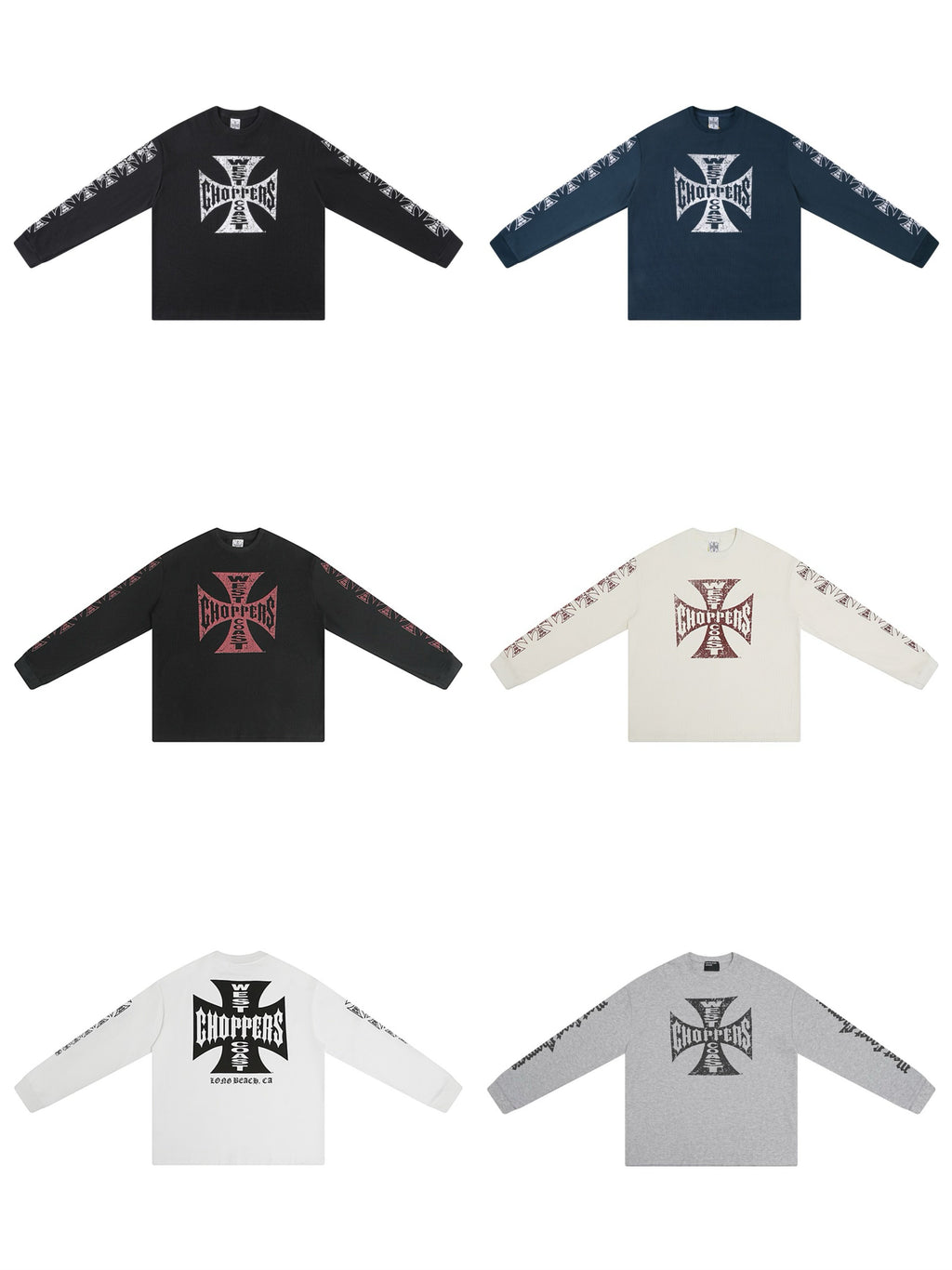 West Coast Choppers Cross Print ERD Stylist Same Style Waffle Sanskrit Long Sleeve (4)