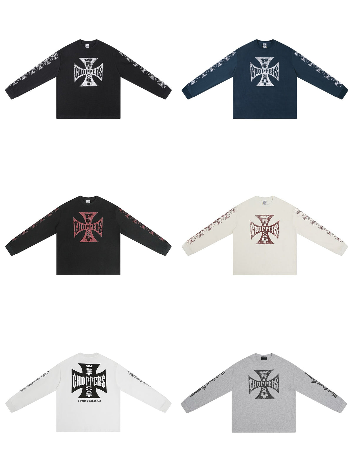West Coast Choppers Cross Print ERD Stylist Same Style Waffle Sanskrit Long Sleeve (4)