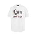Thug Club White Motorcycle Skull Graphic T-Shirt