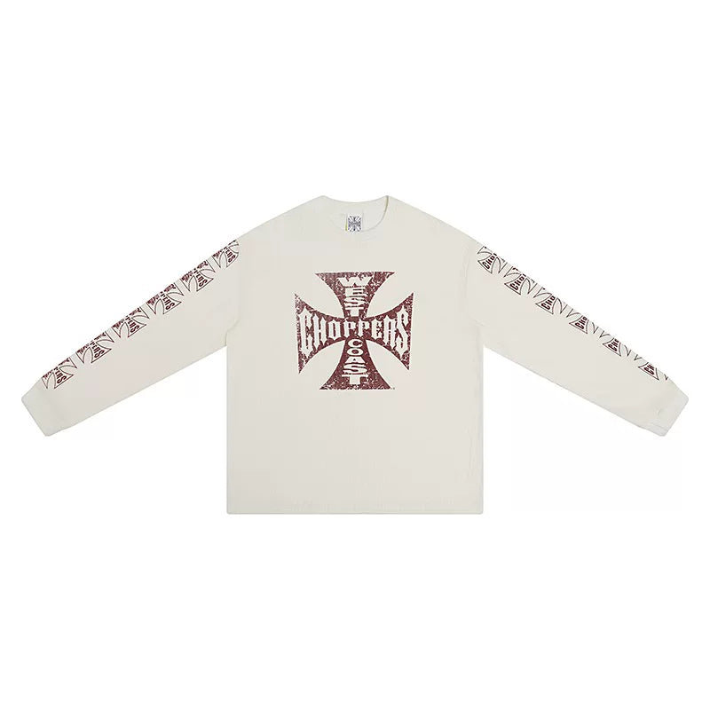West Coast Choppers Cross Print ERD Stylist Same Style Waffle Sanskrit Long Sleeve (4)