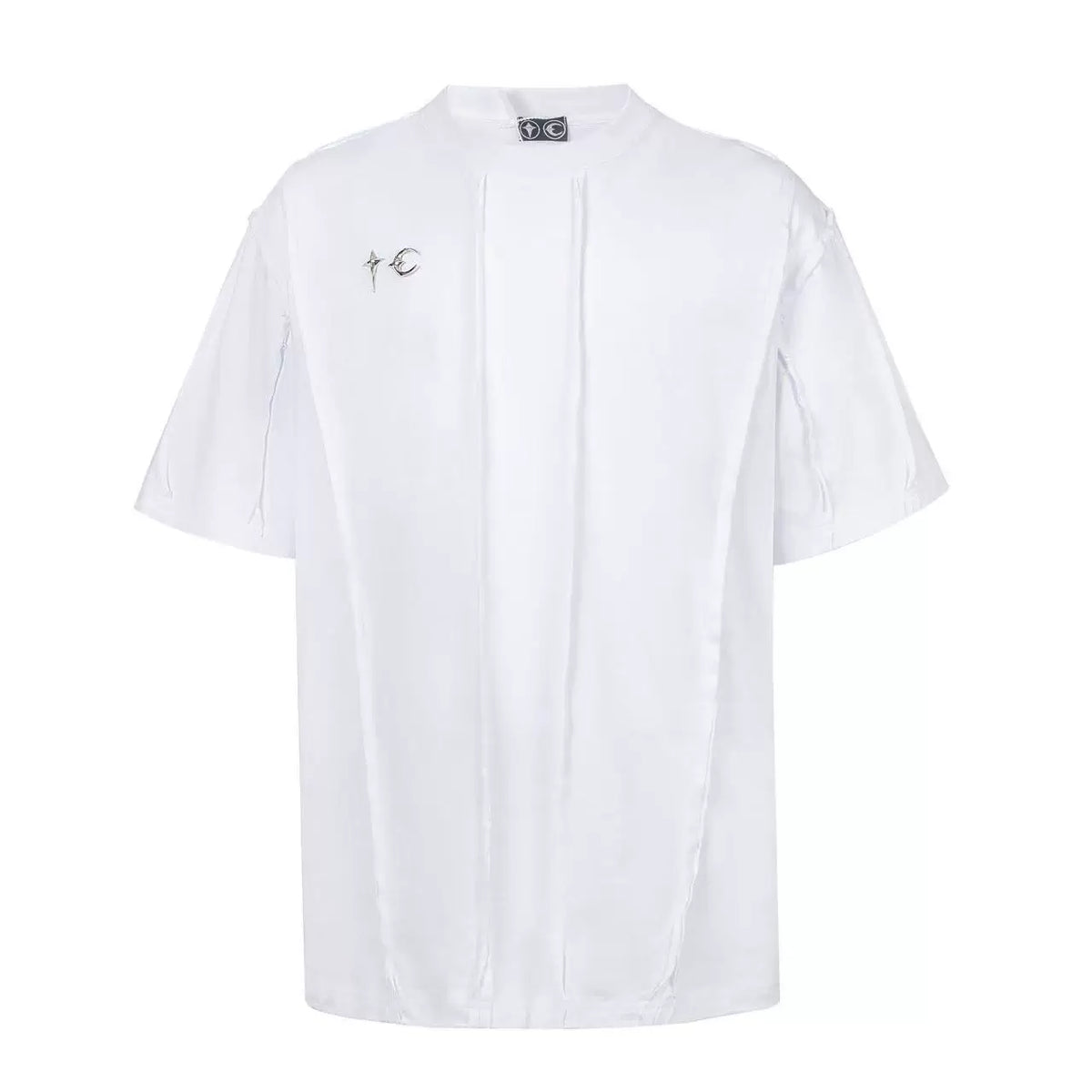 Thug Club White Pleated Technical Metal Sword Logo T-Shirt