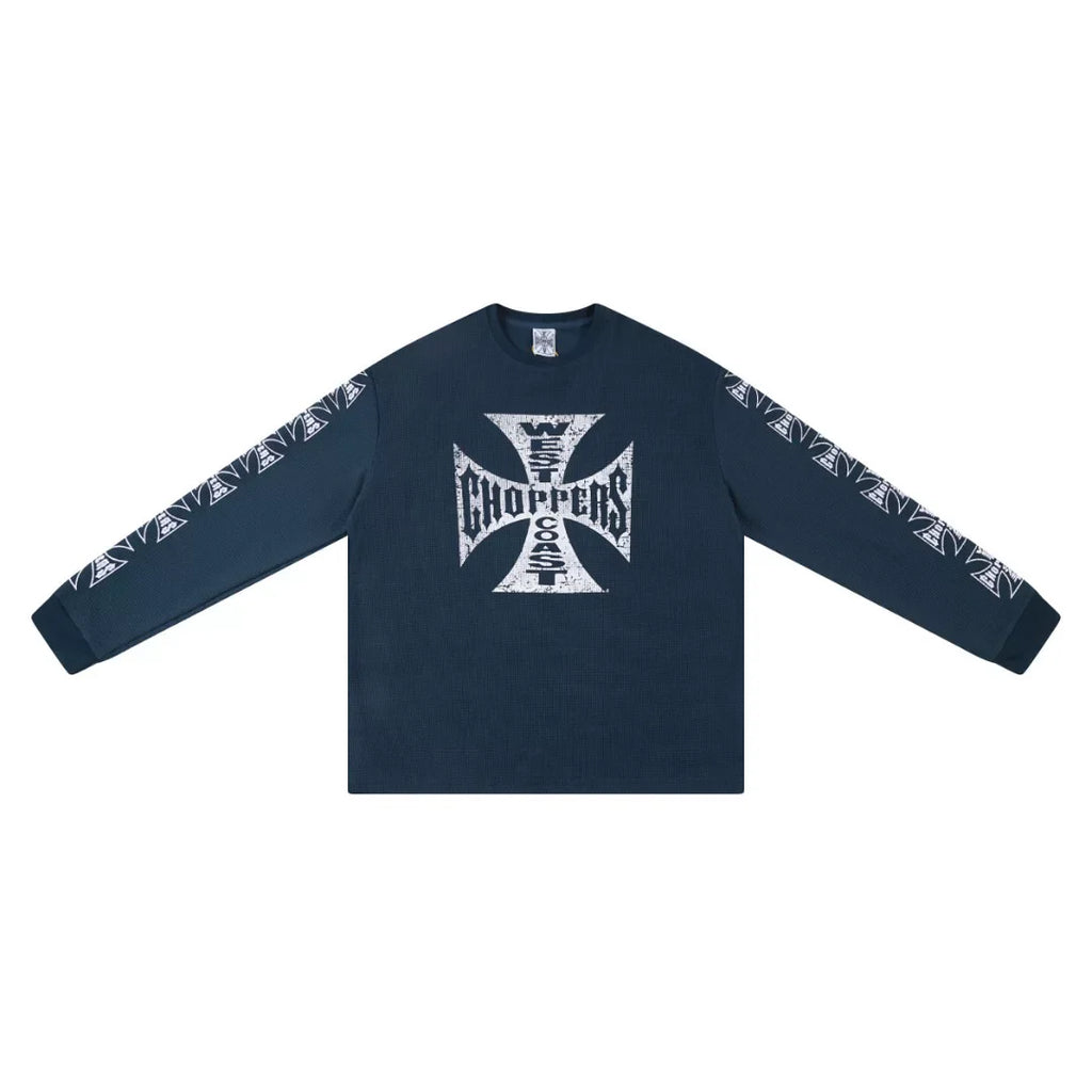 West Coast Choppers Cross Print ERD Stylist Same Style Waffle Sanskrit Long Sleeve (1)
