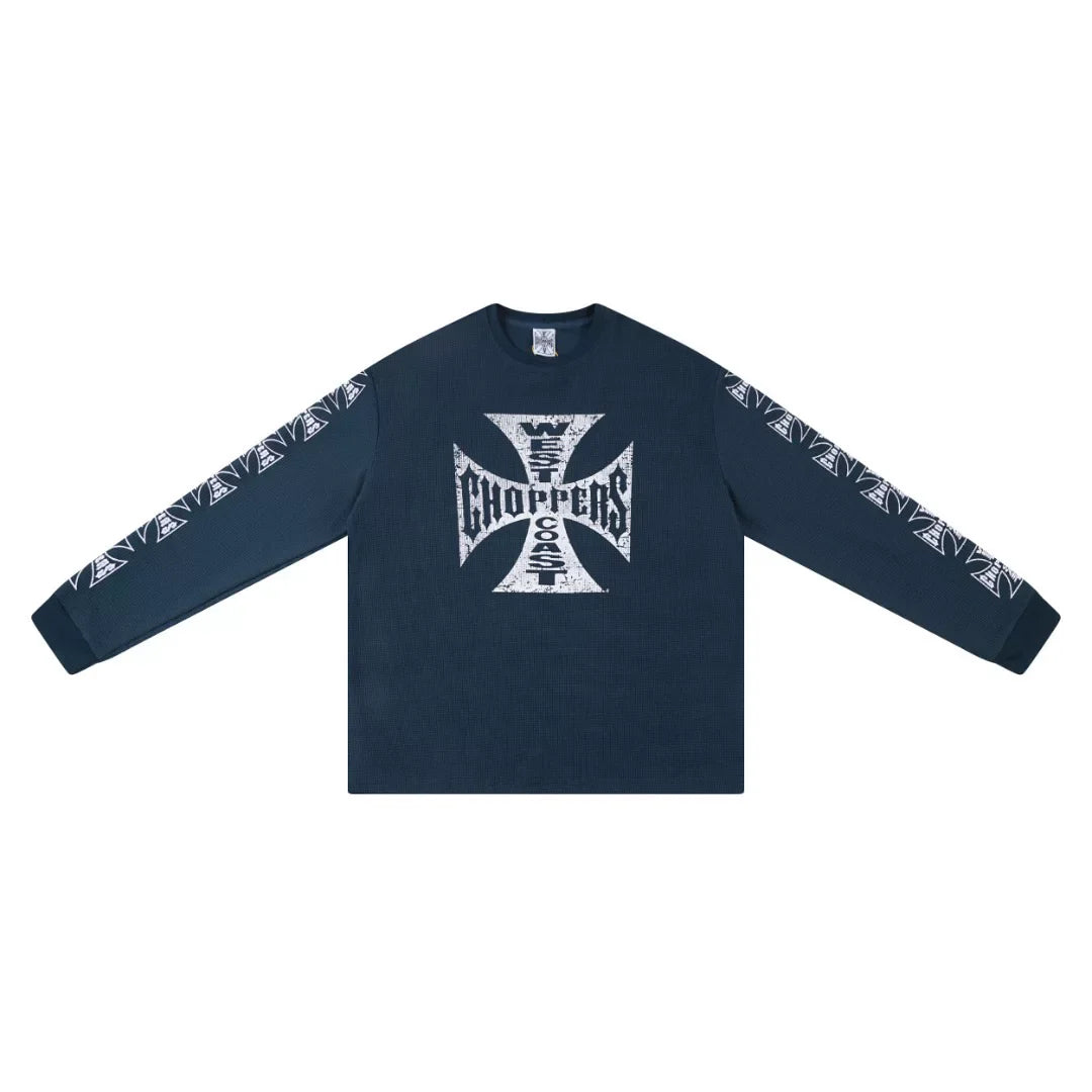 West Coast Choppers Cross Print ERD Stylist Same Style Waffle Sanskrit Long Sleeve (3)